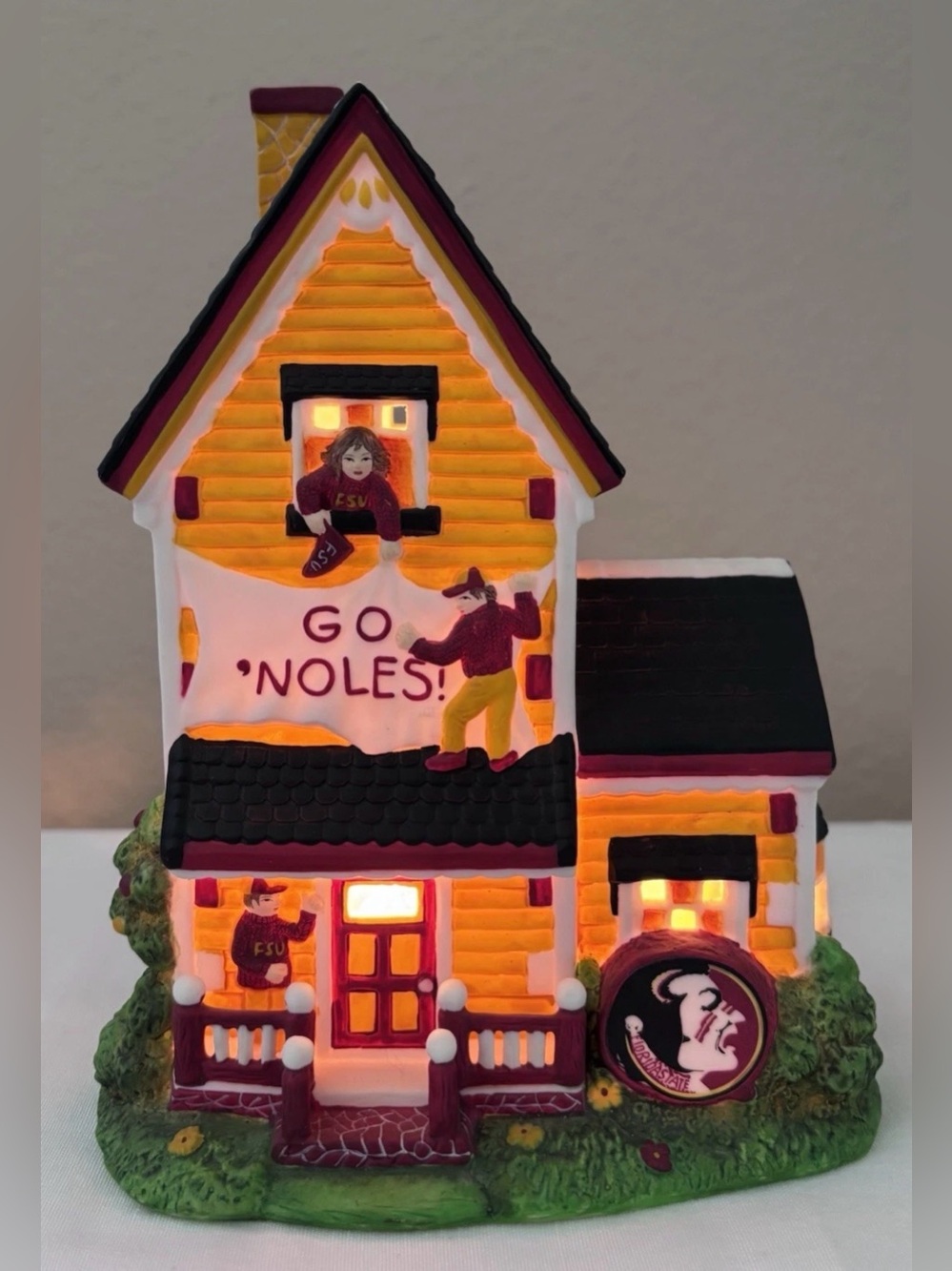 2003 Slavic Treasures FSU University Mascot Lighted Porcelain House